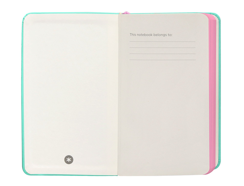 CUADERNO CON GOMILLA ANTARTIK NOTES TAPA DURA A6 HOJAS LISAS ROSA Y TURQUESA 100 HOJAS 80 GR FSC