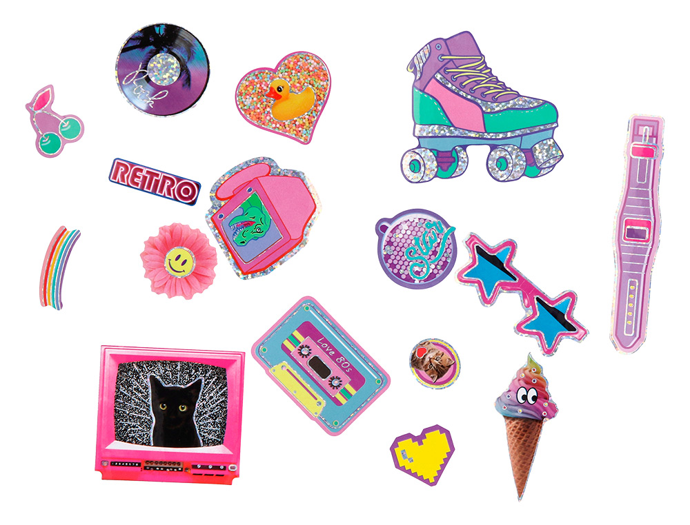 PEGATINAS IMAGINOVO RETRO DISEÑOS SURTIDOS PARA ORDENADOR 145X140 MM EN BLISTER