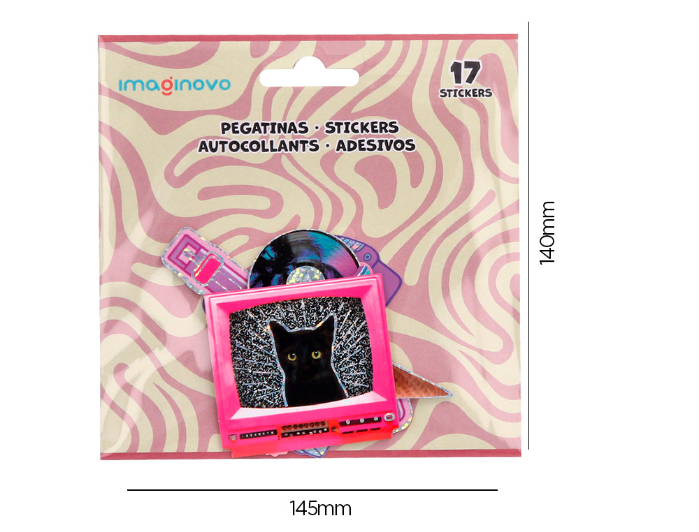 PEGATINAS IMAGINOVO RETRO DISEÑOS SURTIDOS PARA ORDENADOR 145X140 MM EN BLISTER