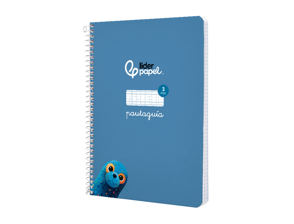 CUADERNO ESPIRAL LIDERPAPEL A5 PAUTAGUIA TAPA BLANDA 40H 75 GR CUADRO PAUTADO 3MM COLOR AZUL