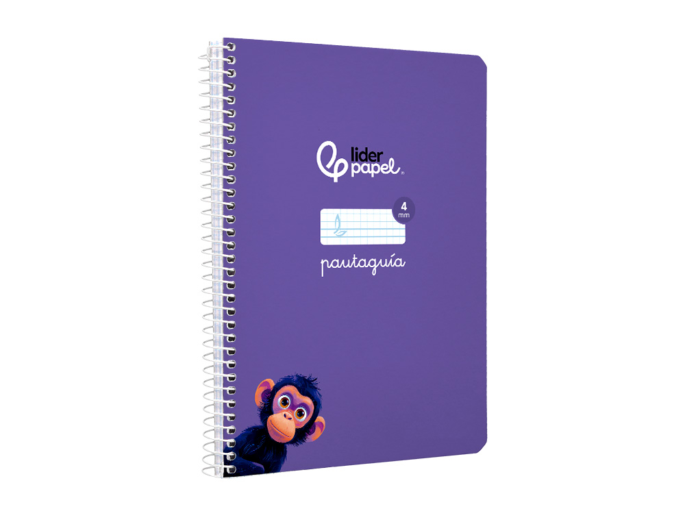 CUADERNO ESPIRAL LIDERPAPEL A5 PAUTAGUIA TAPA BLANDA 40H 75 GR CUADRO PAUTADO 4MM COLOR LILA