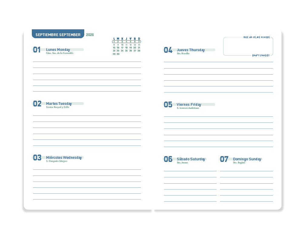 AGENDA ESCOLAR LIDERPAPEL 25-26 ESPIRAL BASIC ROSA SEMANA VISTA A5 BILINGÜE PAPEL FSC 70 GR