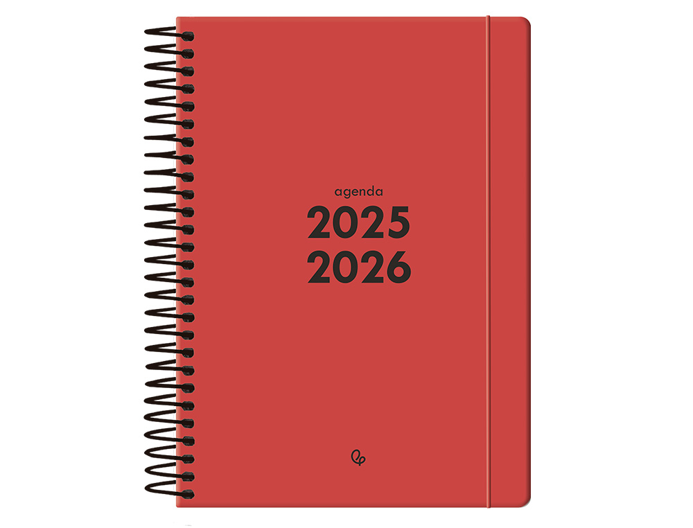 AGENDA ESCOLAR LIDERPAPEL 25-26 ESPIRAL BASIC ROJO 2 DIAS PAGINA A5 BILINGE PAPEL FSC 70 GR